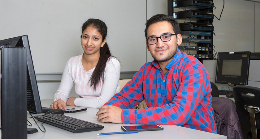 Picture of Centennial College students at the networking lab